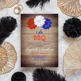 パトリオティックな花を飾ったBBQ ウェディング後のお祝い エンクロージャーカード