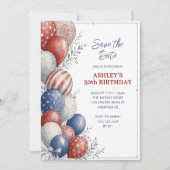 パトリオティックな50歳の誕生日Save the Date 招待状 (正面)
