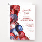 パトリオティックな50歳の誕生日Save the Date 招待状