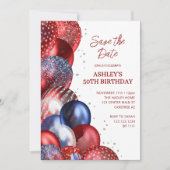 パトリオティックな50歳の誕生日Save the Date 招待状 (正面)