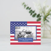 パトリオティックアメリカ国旗の写真はがき シーズンポストカード (スタンド正面)