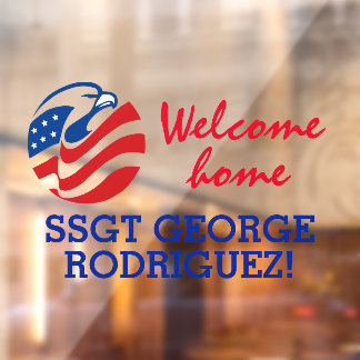 パトリオティックイーグルウェルカムホーム軍隊メンバーウィンド ウィンドウサイン