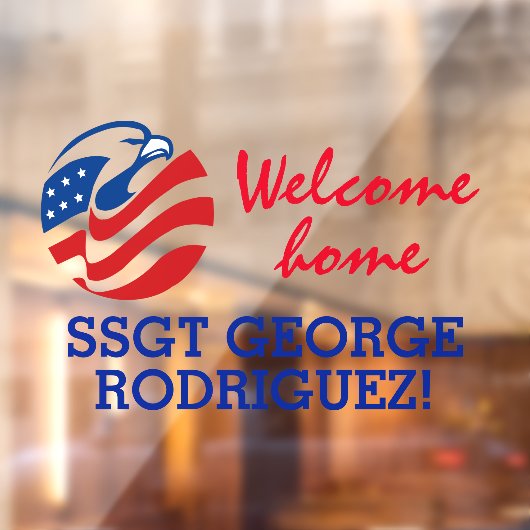 パトリオティックイーグルウェルカムホーム軍隊メンバーウィンド ウィンドウサイン (シート2)