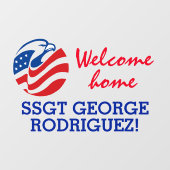 パトリオティックイーグルウェルカムホーム軍隊メンバーウィンド ウィンドウサイン (シート)