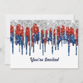 パトリオティックグリッタードリップス誕生日 招待状 (正面)