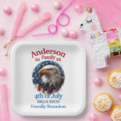 パトリオティックファミリー懇親会- 7月4日BBQ & Brew ペーパープレート (パーティー)