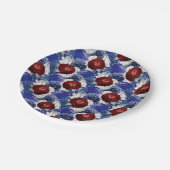 パトリオティックブルーレッドローズブーケ ペーパープレート (アングル)