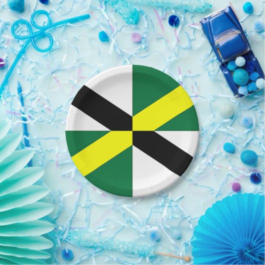 パトリオティック紙プレートとモントレー市旗。 ペーパープレート (パーティー)