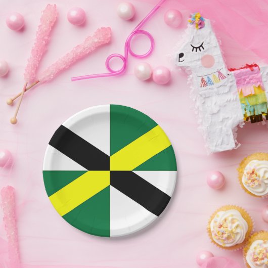 パトリオティック紙プレートとモントレー市旗。 ペーパープレート (パーティー)