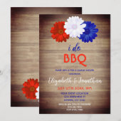 パトリオティック フラワーの BBQ カップルシャワー 招待状 (正面/裏面)
