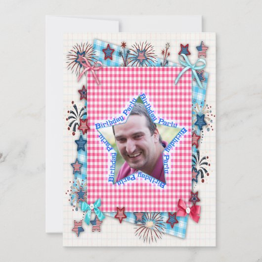 パトリオティフ誕生日パーティーへの招待 招待状 (正面)
