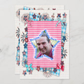 パトリオティフ誕生日パーティーへの招待 招待状 (正面/裏面)