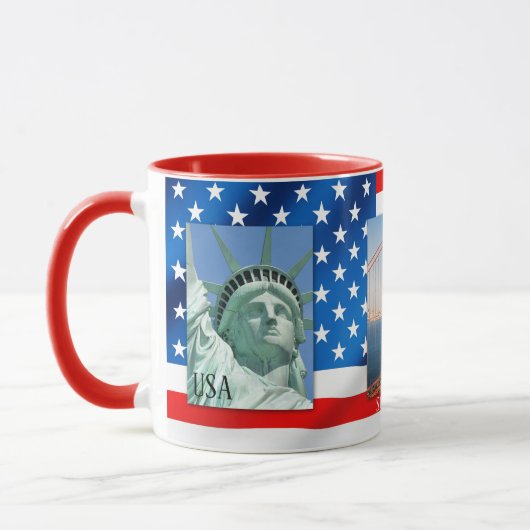 パトリオパーソナライズされたットUSA国旗の写真マグカップ マグカップ (左)