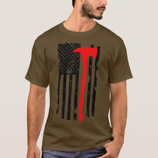 パトリオ動揺してットAx薄い赤線アメリカ国旗 Tシャツ