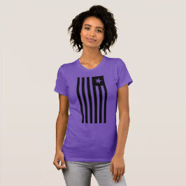 パトリオ国旗の白黒の星とストライプ Tシャツ