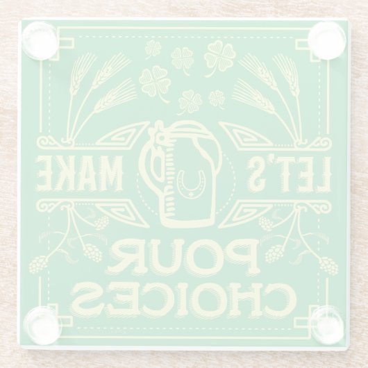 パトリキウスのおもしろいな日のアイルランドビールは選択を注ぎます ガラスコースター (裏面)