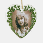 パトリキウスのシャムロックのハートの写真テンプレート セラミックオーナメント (右)