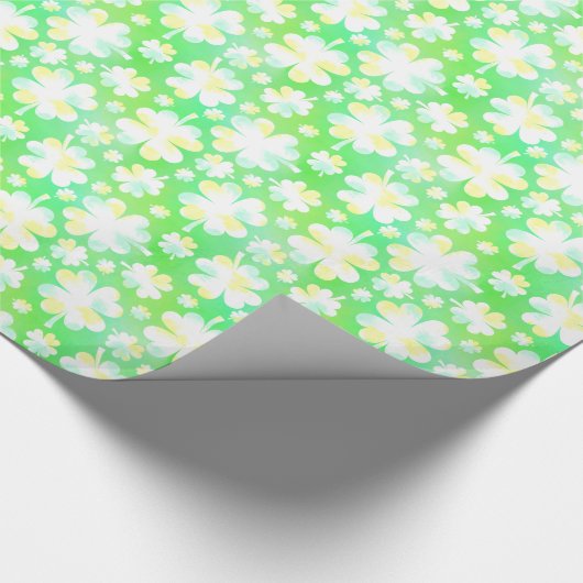 パトリキウスの日のシャムロックのレトロの水彩画 ラッピングペーパー (角)