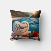 パトリシアの川のハート クッション (正面)