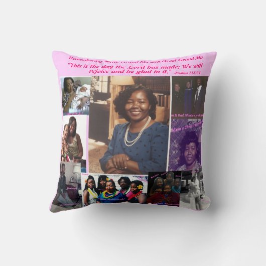 パトリシアの枕ママの母の日の写真枕 クッション (裏面)