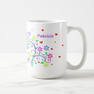 パトリシアの花、ハート、私達-渦巻*Heart* コーヒーマグカップ