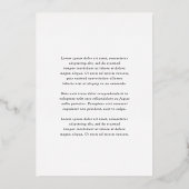 パトリシアクラシックエレガントな結婚式の日付を保存 箔招待状 (裏面)