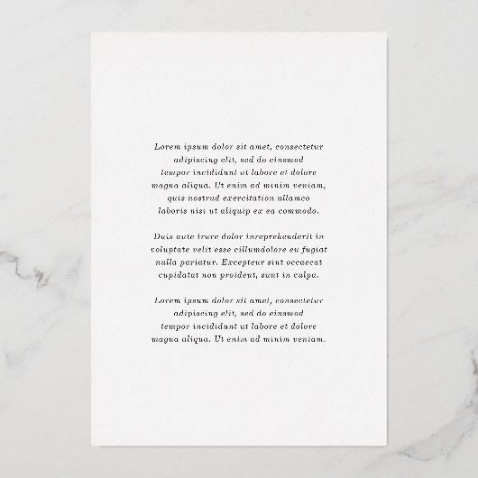 パトリシアクラシックエレガントな結婚式の日付を保存 箔招待状 (裏面)