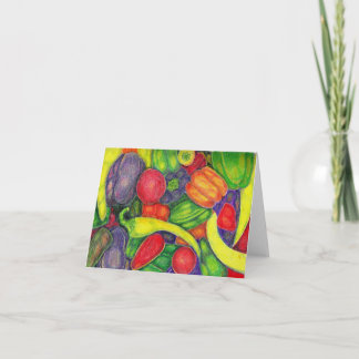 パトリシア・メレウェザーによる水彩画「野菜」 サンキューカード