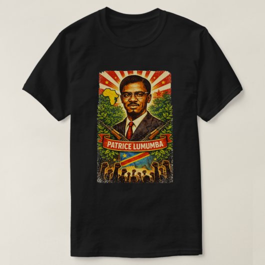 パトリス・ルムンバ パン・アフリカン革命 Tシャツ (デザイン正面)