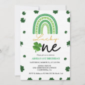 パトリックの日の最初の誕生日パーティラッキーワンパーティー 招待状 (正面)