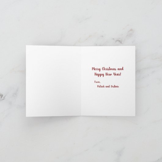 パトリック・アンド・デスティニーのメリークリスマス ノートカード (内部)