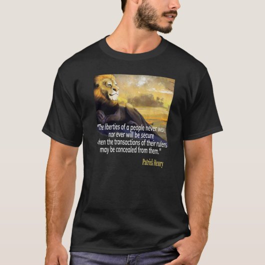 パトリック・ヘンリー引用文 Tシャツ (正面)
