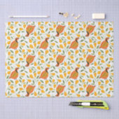 パトリッジとナシの木のシームレスなクリスマスパター 薄葉紙 (クラフト)