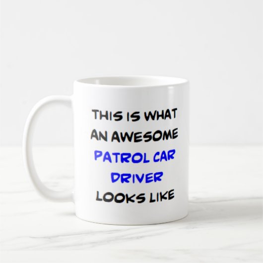 パトロールカーの運転手素晴らしだ コーヒーマグカップ (左)