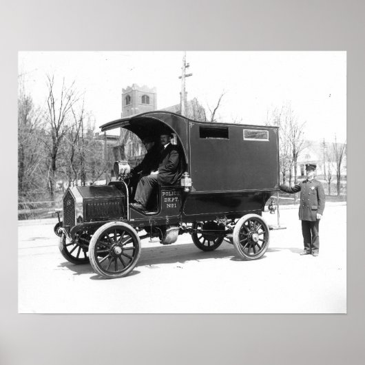 パトロールワゴン、1909年。ヴィンテージ写真 ポスター (正面)