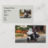 パトロール中のバイク警官 名刺 (正面/裏面)
