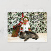 パトンのおもしろいが満杯のクリスマス – 猫/子猫 シーズンポストカード (正面/裏面)
