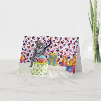 パトンの誕生日ウィッシュ – Cat / Kitten誕生日 カード