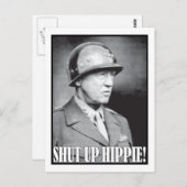パトン将軍はヒッピーを黙らせと言う！ ポストカード (正面/裏面)