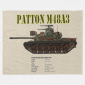 パトンM48A3タンク フリースブランケット (正面(横))