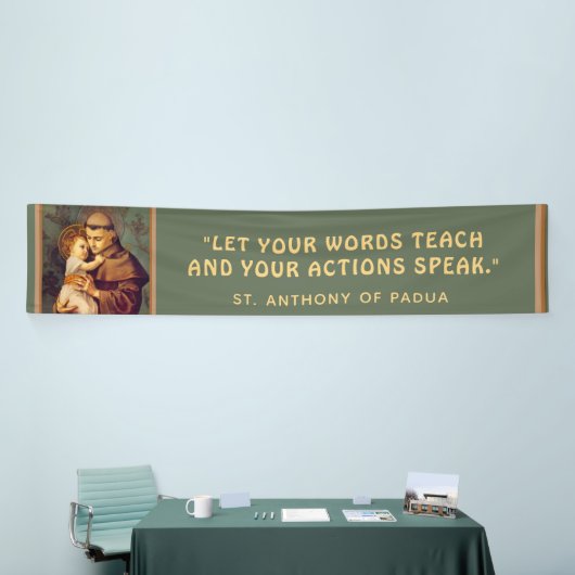 パドアの聖アンソニーベビーイエス引用文 横断幕 (トレードショー)