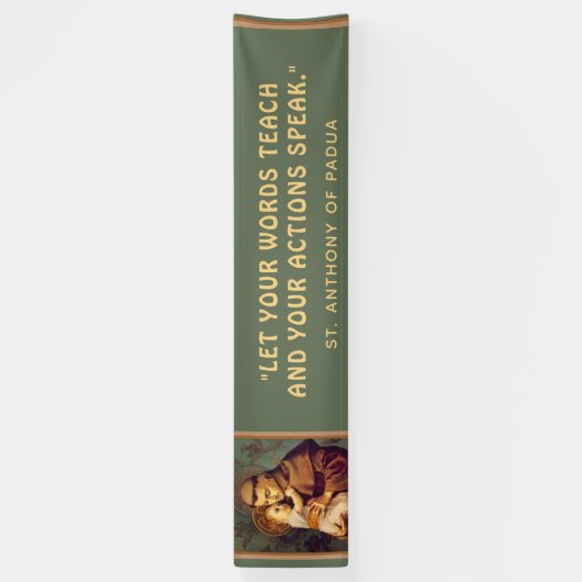 パドアの聖アンソニーベビーイエス引用文 横断幕 (縦)