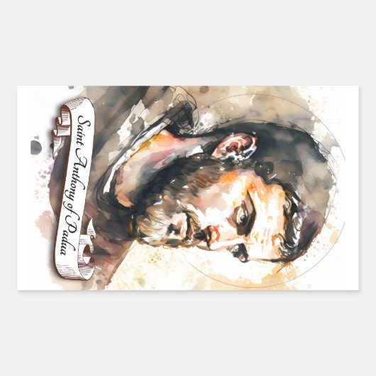 パドアの聖アントニー 長方形シール (正面)