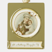 パドアベビーの聖アンソニー ゴールドプレートバナーオーナメント (正面)