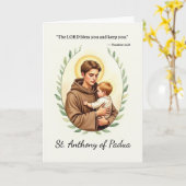 パドア神の平和恵みの聖アンソニー カード (黄色い花)