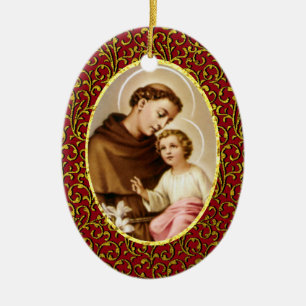 パドゥアのSt Anthonyは背景色を個人化します セラミックオーナメント