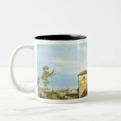 パドゥア、c.1756からのモチーフのCapriccio ツートーンマグカップ (左)