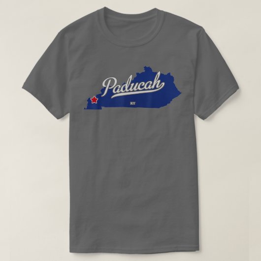 パドゥカケンタッキーKYの地図 Tシャツ (デザイン正面)
