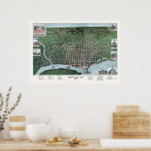 パドゥカ， KYパノラママップ – 1889 ポスター (キッチン)