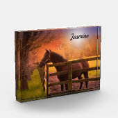 パドックパーソナライズされた馬 フォトブロック (左)